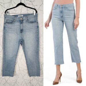 Joe's Jeans Light Wash High Rise Tomboy Slim Cropped Jeans Raw Hem